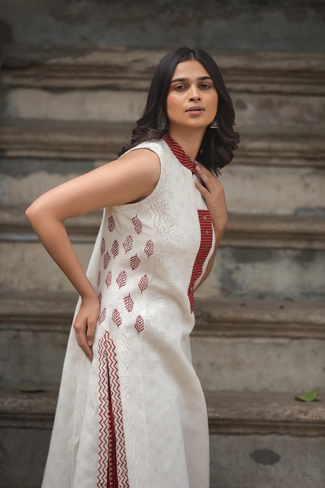 PALAZO SET WITH KALAMKARI WORK AND COTTON HANDLOOM