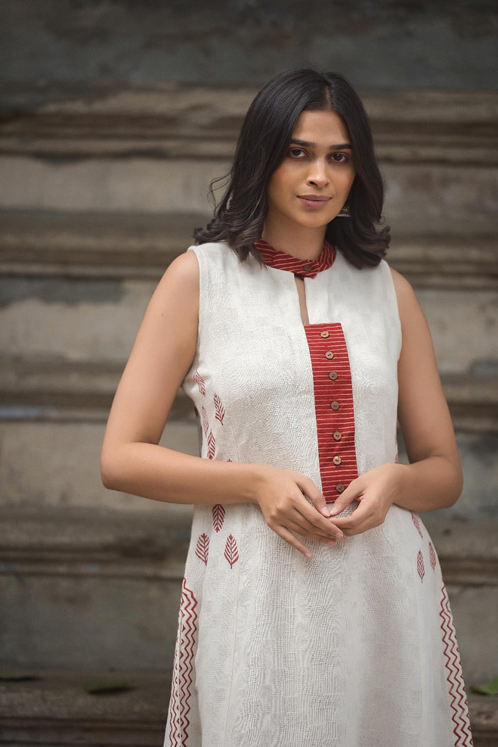 PALAZO SET WITH KALAMKARI WORK AND COTTON HANDLOOM