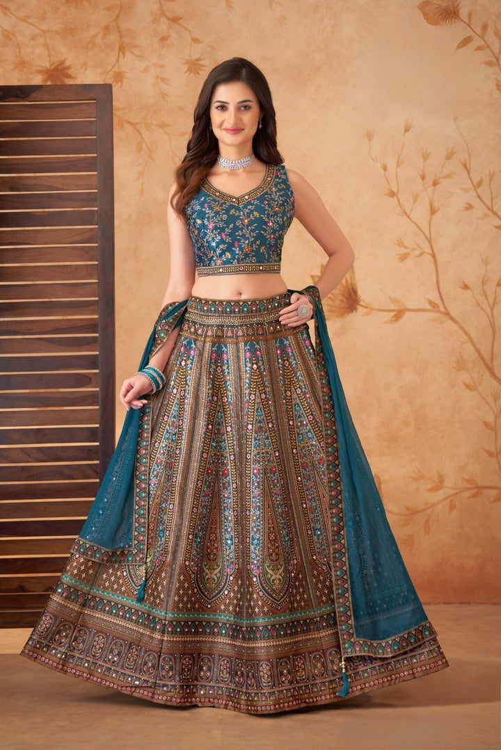 Malabar Silk Mirror Work Crop Top - Shreenath Collection
