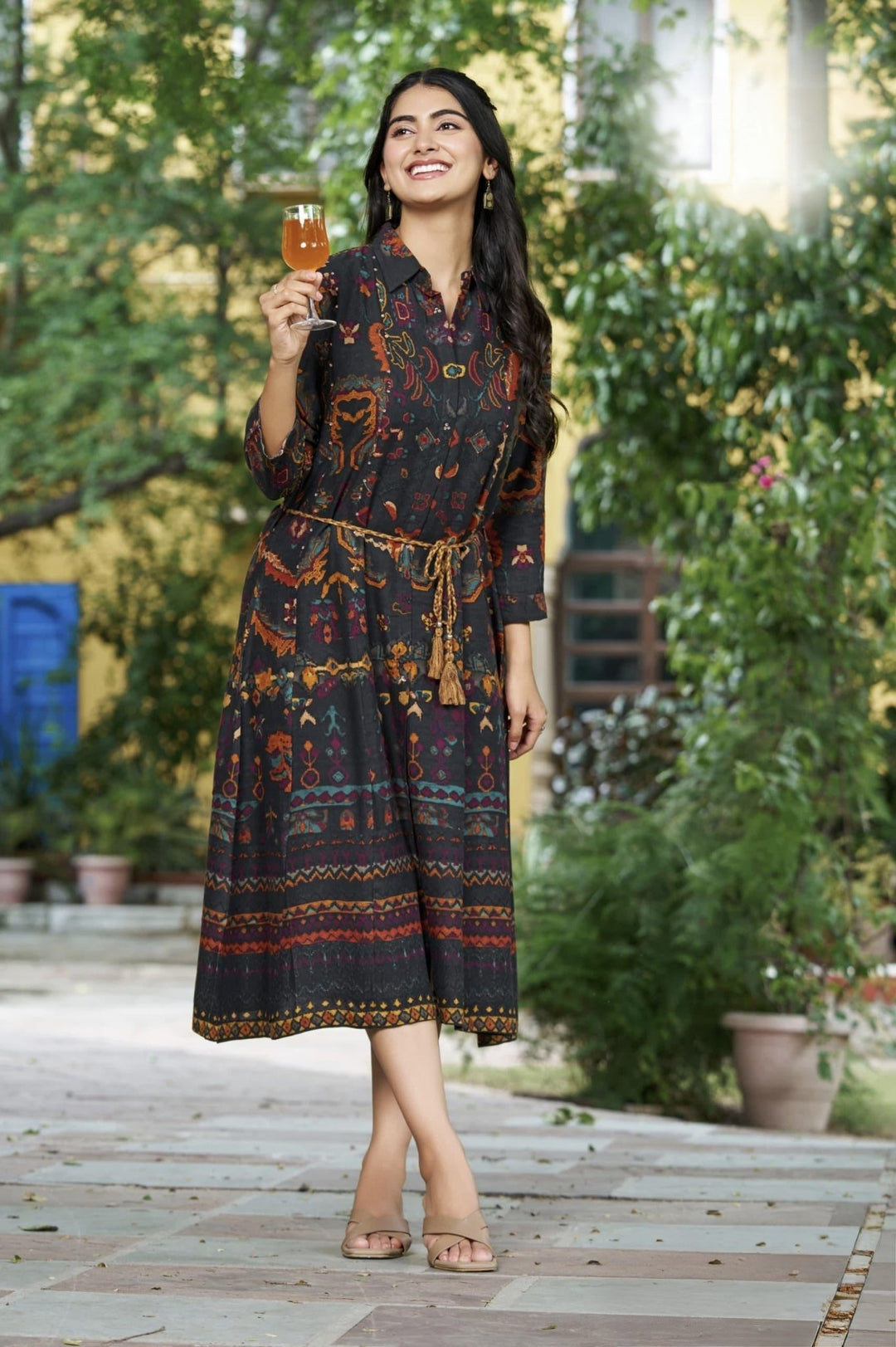 One Piece Style Kurti with Traditional Warli Print - Shreenath Collection