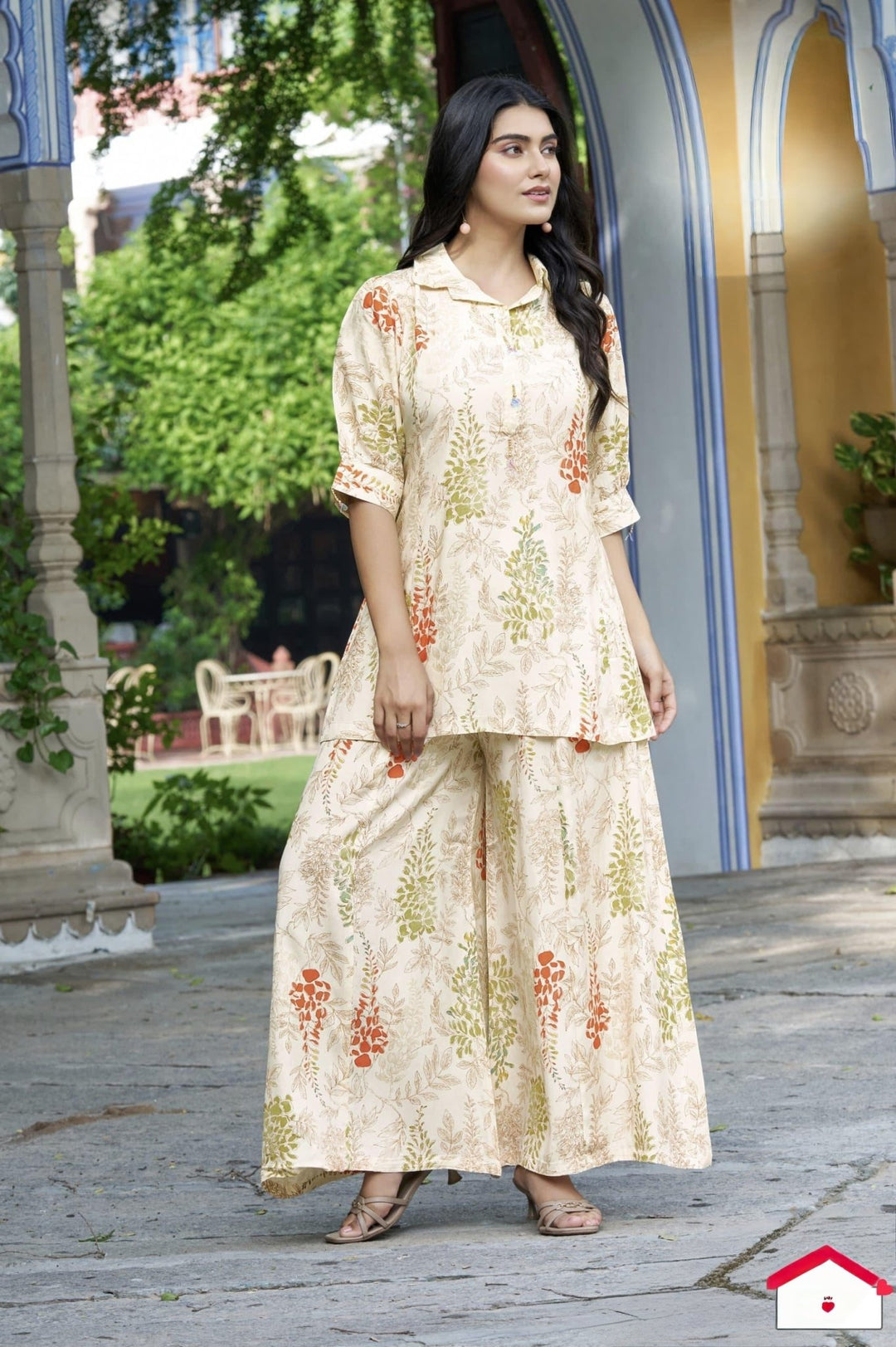 Palazzo - Style Co - ord Set in Viscose Lenzing Fabric - Shreenath Collection
