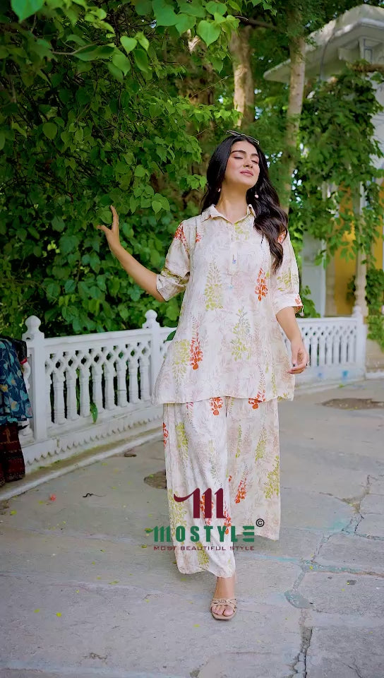 Palazzo-Style Co-ord Set in Viscose Lenzing Fabric